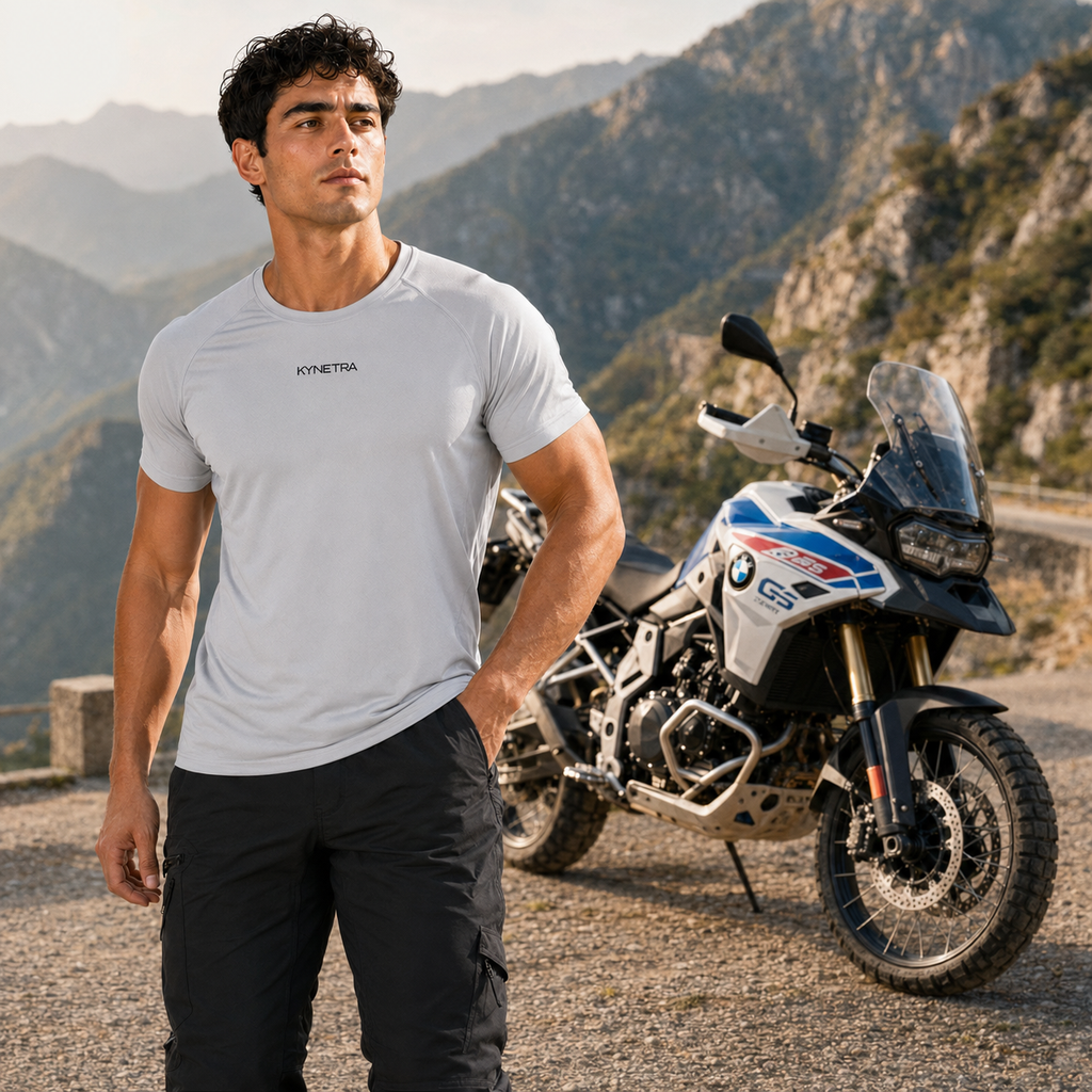 T-shirt tecnica Kynetra Control Dry con protezione UV - Grigio Chiaro