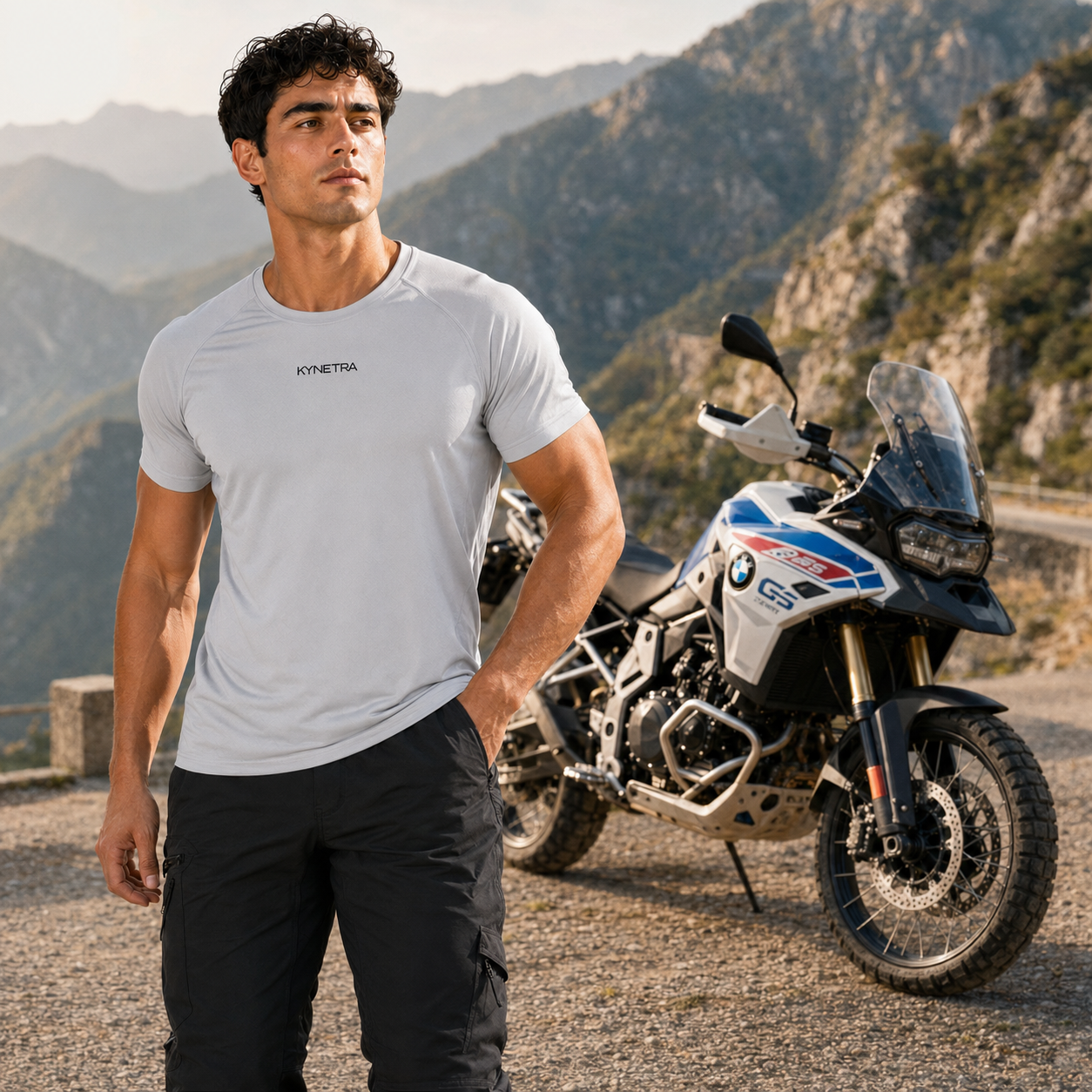 T-shirt tecnica Kynetra Control Dry con protezione UV - Grigio Chiaro