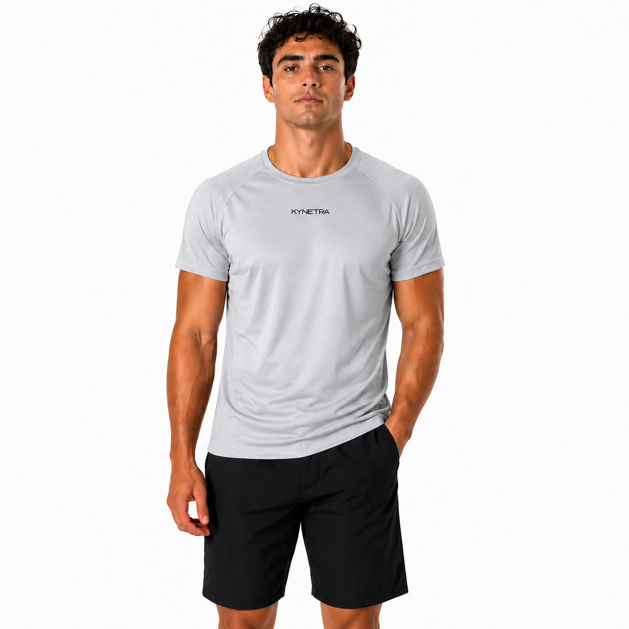 T-shirt tecnica Kynetra Control Dry con protezione UV - Grigio Chiaro