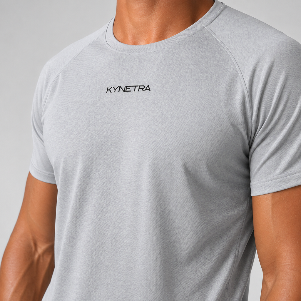 T-shirt tecnica Kynetra Control Dry con protezione UV - Grigio Chiaro